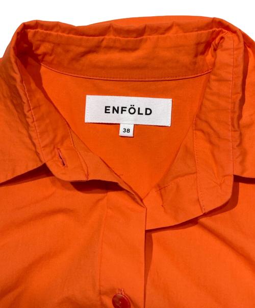 ENFOLD（エンフォルド）ENFOLD (エンフォルド) FLARE VOLUME-ARM SHIRT オレンジ サイズ:38の古着・服飾アイテム