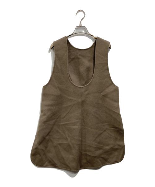 ENFOLD（エンフォルド）ENFOLD (エンフォルド) シャルムダブルフェイス プルオーバーロングベスト グレー サイズ:38の古着・服飾アイテム