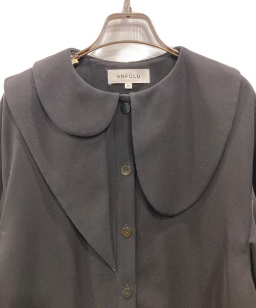 ENFOLD（エンフォルド）ENFOLD (エンフォルド) ASYMMETRY-COLLAR BLOUSE ブラック サイズ:38の古着・服飾アイテム