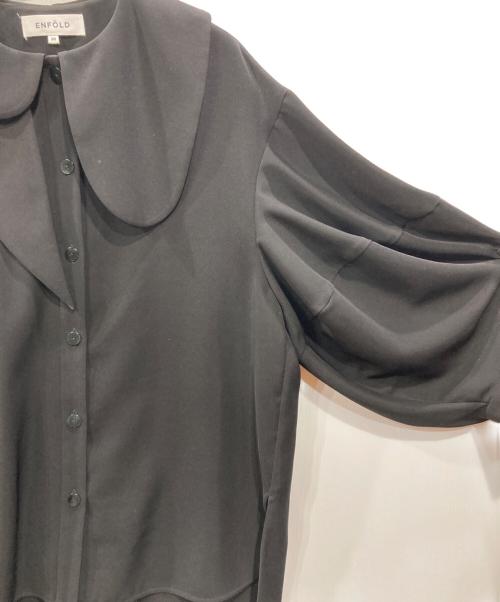 ENFOLD（エンフォルド）ENFOLD (エンフォルド) ASYMMETRY-COLLAR BLOUSE ブラック サイズ:38の古着・服飾アイテム