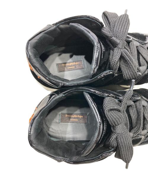 ERMENEGILDO ZEGNA（エルメネジルド・ゼニア）ERMENEGILDO ZEGNA (エルメネジルド・ゼニア) ハイカットベロアスニーカー ブラック サイズ:7 1/2の古着・服飾アイテム