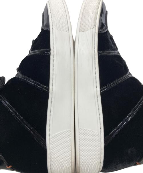 ERMENEGILDO ZEGNA（エルメネジルド・ゼニア）ERMENEGILDO ZEGNA (エルメネジルド・ゼニア) ハイカットベロアスニーカー ブラック サイズ:7 1/2の古着・服飾アイテム