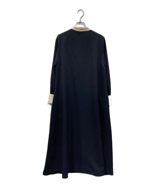SHIPS any（シップスエニィ）SHIPS any (シップスエニィ) ダブルクロス Aライン シャツワンピース ネイビー サイズ:Fの古着・服飾アイテム