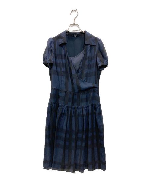 BURBERRY LONDON（バーバリーロンドン）BURBERRY LONDON (バーバリーロンドン) ブラウスワンピース ネイビー サイズ:Lの古着・服飾アイテム
