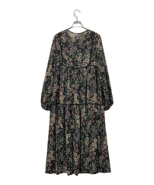 SLOBE IENA（スローブ イエナ）SLOBE IENA (スローブ イエナ) 花柄ブラウスワンピース ブラック サイズ:Freeの古着・服飾アイテム