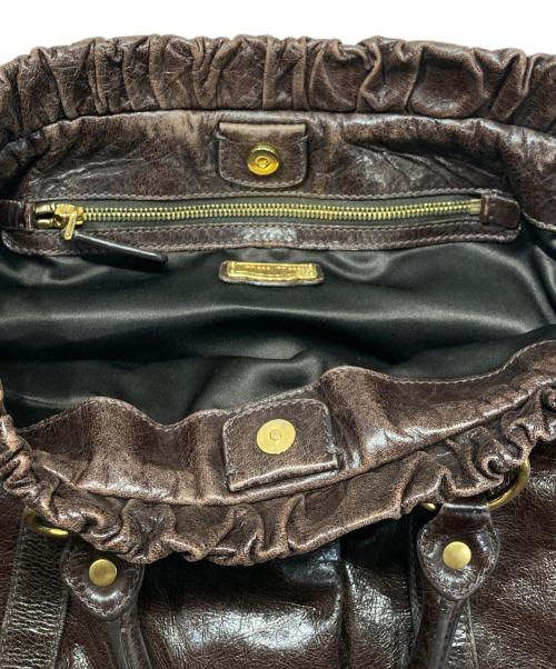 MIU MIU（ミュウミュウ）MIU MIU (ミュウミュウ) VITELLO LUX 2WAYショルダーバッグ ブラウンの古着・服飾アイテム