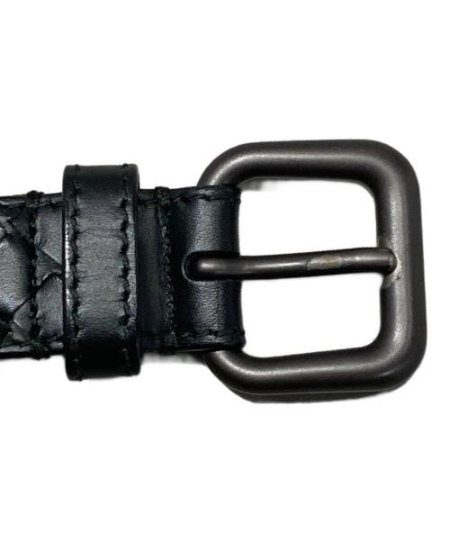 BOTTEGA VENETA（ボッテガベネタ）BOTTEGA VENETA (ボッテガベネタ) イントレチャートレザーベルト ブラック サイズ:95CM38INの古着・服飾アイテム