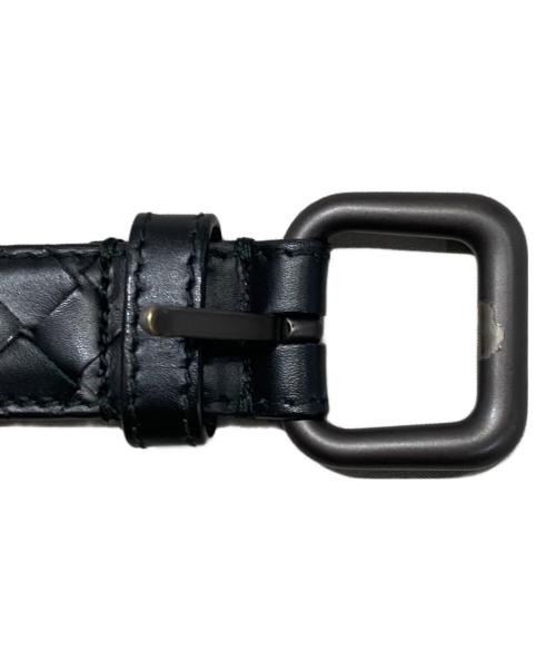 BOTTEGA VENETA（ボッテガベネタ）BOTTEGA VENETA (ボッテガベネタ) イントレチャートレザーベルト ブラック サイズ:95CM38INの古着・服飾アイテム