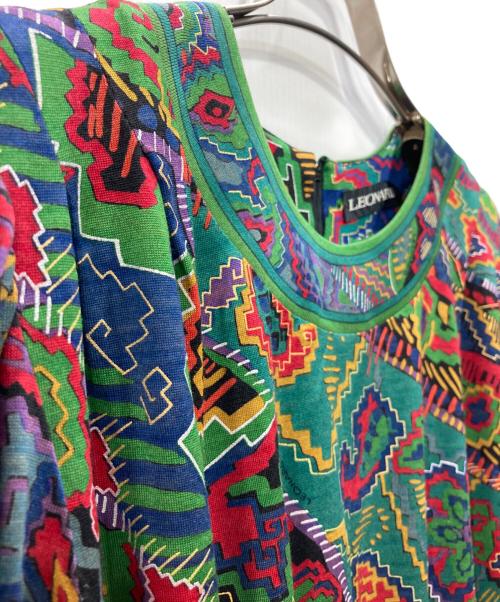 LEONARD（レオナール）LEONARD (レオナール) 総柄ワンピース ブラウン サイズ:Mの古着・服飾アイテム