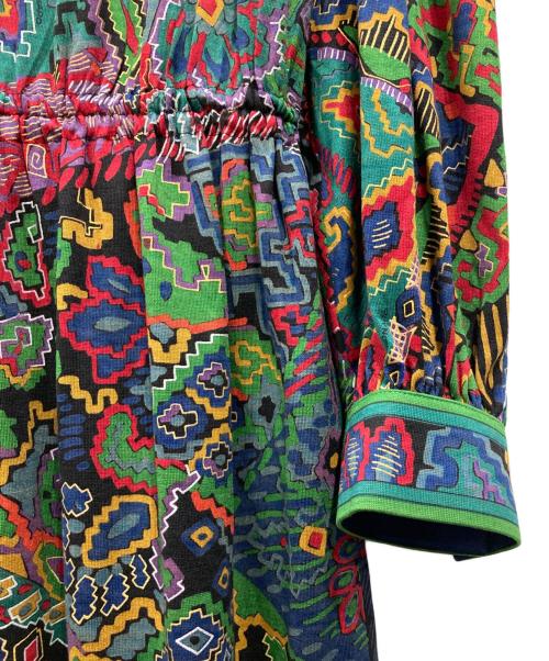 LEONARD（レオナール）LEONARD (レオナール) 総柄ワンピース ブラウン サイズ:Mの古着・服飾アイテム