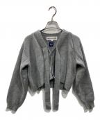 COMME des GARCONS GIRLコムデギャルソンガール）の古着「ボウタイニットカーディガン」｜グレー