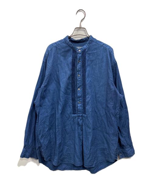 nestrobe confect（ネストローブ コンフェクト）nestrobe confect (ネストローブ コンフェクト) インディゴダイ バンドプルオーバーシャツ インディゴ サイズ:3の古着・服飾アイテム