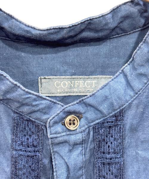 nestrobe confect（ネストローブ コンフェクト）nestrobe confect (ネストローブ コンフェクト) インディゴダイ バンドプルオーバーシャツ インディゴ サイズ:3の古着・服飾アイテム