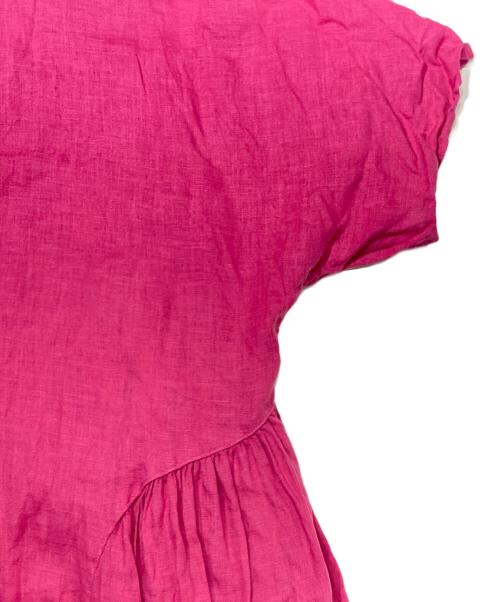 nest Robe（ネストローブ）nest Robe (ネストローブ) リネン天然染め ラウンド切り替え2wayワンピース ピンク サイズ:Fの古着・服飾アイテム