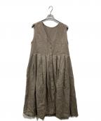 nest Robeネストローブ）の古着「リネンタックノースリーブ2wayワンピース」｜グレー