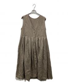 nest Robe（ネストローブ）の古着「リネンタックノースリーブ2wayワンピース」｜グレー