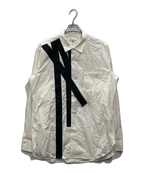 Yohji Yamamoto pour homme（ヨウジヤマモト プールオム）Yohji Yamamoto pour homme (ヨウジヤマモト プールオム) パッチデザインシャツ ホワイト サイズ:4の古着・服飾アイテム