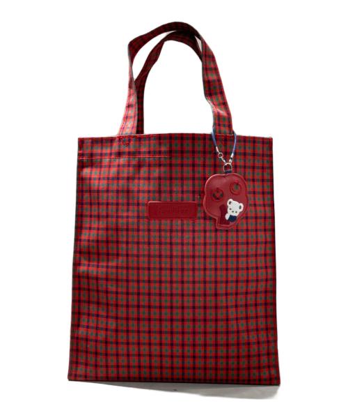 familiar（ファミリア）familiar (ファミリア) チェックトートバッグ レッド 未使用品の古着・服飾アイテム