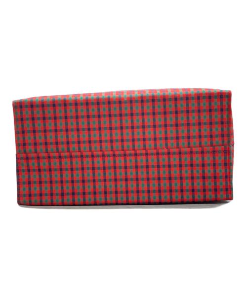 familiar（ファミリア）familiar (ファミリア) チェックトートバッグ レッド 未使用品の古着・服飾アイテム