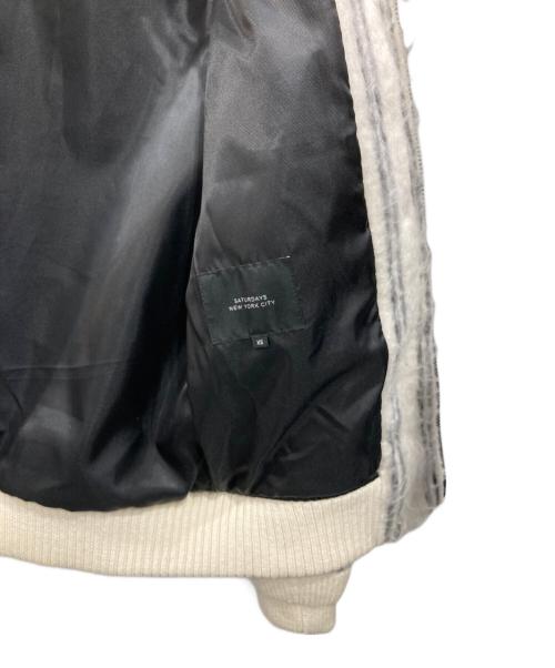 Saturdays NYC（サタデーズ ニューヨーク）Saturdays NYC (サタデーズ ニューヨーク) シャギーストライプジャケット アイボリー サイズ:XSの古着・服飾アイテム