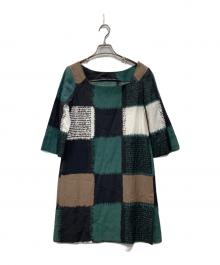MARNI（マルニ）の古着「スクエアネックワンピース」｜ブラック×グリーン