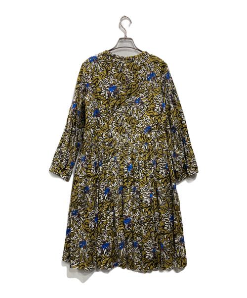 'S Max Mara（エスマックスマーラ）'S Max Mara (エスマックスマーラ) フラワー総柄ブラウスワンピース カーキ サイズ:36の古着・服飾アイテム