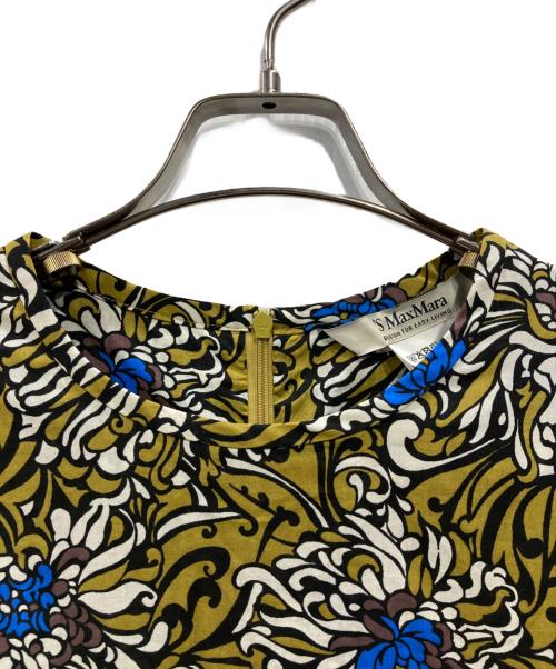 'S Max Mara（エスマックスマーラ）'S Max Mara (エスマックスマーラ) フラワー総柄ブラウスワンピース カーキ サイズ:36の古着・服飾アイテム
