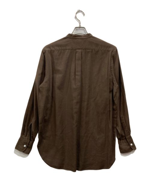 HERILL（ヘリル）HERILL (ヘリル) コットンカシミヤ スタンドカラーシャツ ブラウン サイズ:1の古着・服飾アイテム