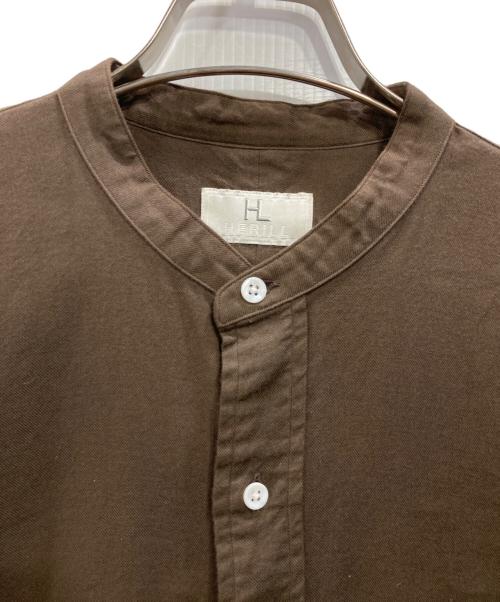 HERILL（ヘリル）HERILL (ヘリル) コットンカシミヤ スタンドカラーシャツ ブラウン サイズ:1の古着・服飾アイテム