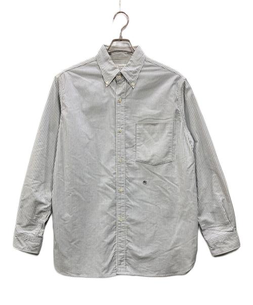 nanamica（ナナミカ）nanamica (ナナミカ) Button Down Stripe Wind Shirt グレー サイズ:Ｓの古着・服飾アイテム
