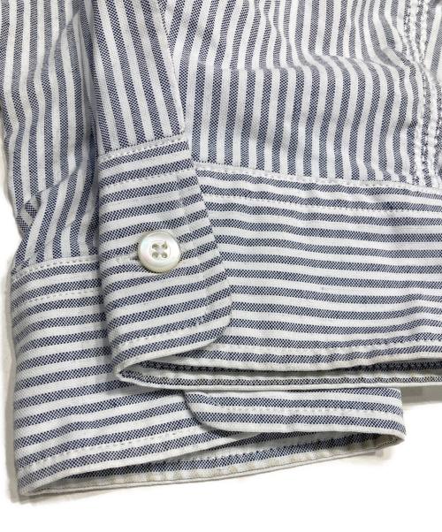 nanamica（ナナミカ）nanamica (ナナミカ) Button Down Stripe Wind Shirt グレー サイズ:Ｓの古着・服飾アイテム