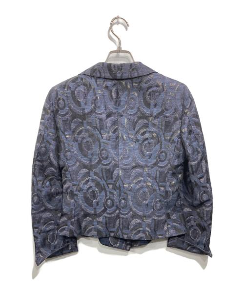 MaxMara（マックスマーラ）MaxMara (マックスマーラ) 幾何学柄セットアップ ネイビー サイズ:ジャケット：38　スカート：36の古着・服飾アイテム