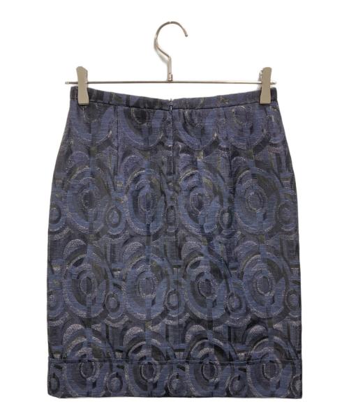 MaxMara（マックスマーラ）MaxMara (マックスマーラ) 幾何学柄セットアップ ネイビー サイズ:ジャケット：38　スカート：36の古着・服飾アイテム