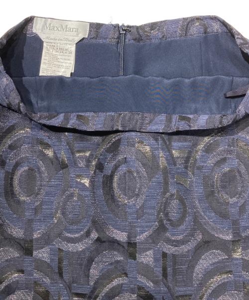 MaxMara（マックスマーラ）MaxMara (マックスマーラ) 幾何学柄セットアップ ネイビー サイズ:ジャケット：38　スカート：36の古着・服飾アイテム