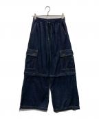 X-GIRLエックスガール）の古着「2WAY WIDE LEG CARGO PANTS」｜インディゴ