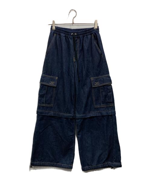 X-GIRL（エックスガール）X-girl (エックスガール) 2WAY WIDE LEG CARGO PANTS インディゴ サイズ:Ｓの古着・服飾アイテム