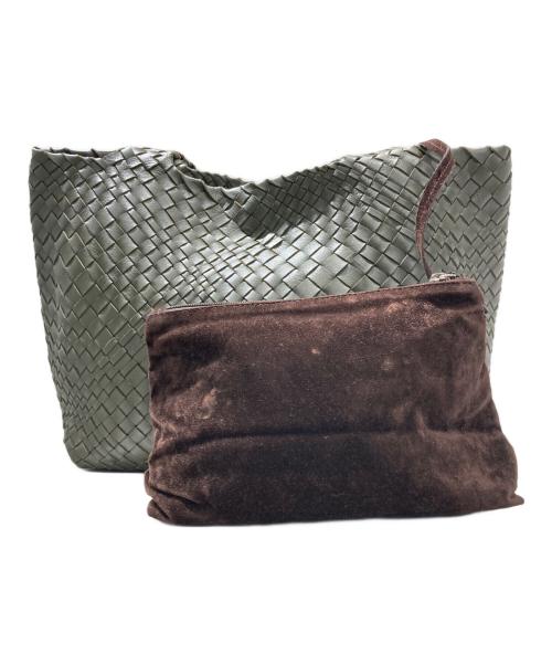 FALORNI（ファロルニ）FALORNI (ファロルニ) メッシュレザーバッグ グリーンの古着・服飾アイテム