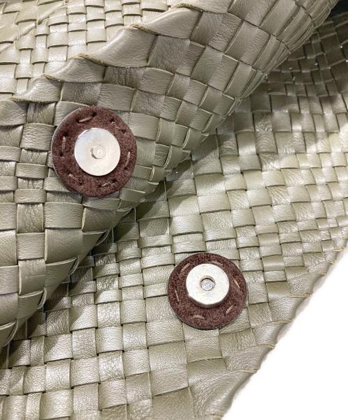 FALORNI（ファロルニ）FALORNI (ファロルニ) メッシュレザーバッグ グリーンの古着・服飾アイテム