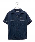 Hysteric Glamourヒステリックグラマー）の古着「ガールプリントボーリングシャツ」｜ネイビー