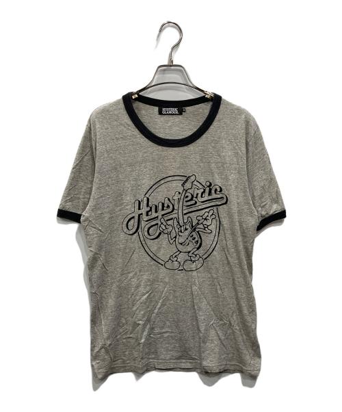 Hysteric Glamour（ヒステリックグラマー）Hysteric Glamour (ヒステリックグラマー) リンガーTシャツ グレー サイズ:Ｍの古着・服飾アイテム
