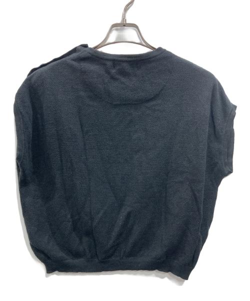 MARGARET HOWELL（マーガレットハウエル）MARGARET HOWELL (マーガレットハウエル) コットンヘンプ ニットベスト ブラック サイズ:2の古着・服飾アイテム