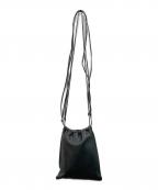 AURALEEオーラリー）の古着「LEATHER SQUARE STRING POUCH」｜ブラック