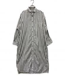 ticca（ティッカ）の古着「スクエアビッグシャツワンピース」｜ホワイト×ブラック