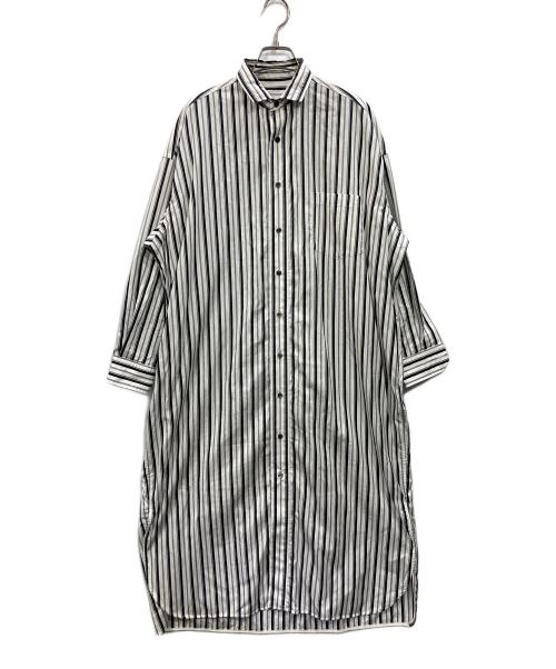 ticca（ティッカ）ticca (ティッカ) スクエアビッグシャツワンピース ホワイト×ブラック サイズ:Freeの古着・服飾アイテム