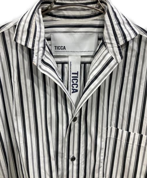 ticca（ティッカ）ticca (ティッカ) スクエアビッグシャツワンピース ホワイト×ブラック サイズ:Freeの古着・服飾アイテム