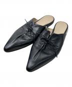 theoryセオリー）の古着「レザーミュール」｜ブラック