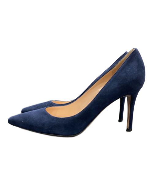 Gianvito Rossi（ジャンヴィト ロッシ）Gianvito Rossi (ジャンヴィト・ロッシ) ポインテッドトゥパンプス ネイビー サイズ:23.5㎝の古着・服飾アイテム