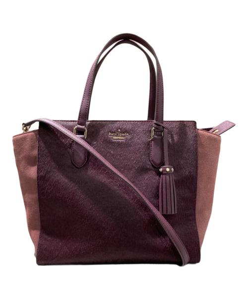 Kate Spade（ケイトスペード）Kate Spade (ケイトスペード) 2WAYハラコバッグ ボルドーの古着・服飾アイテム