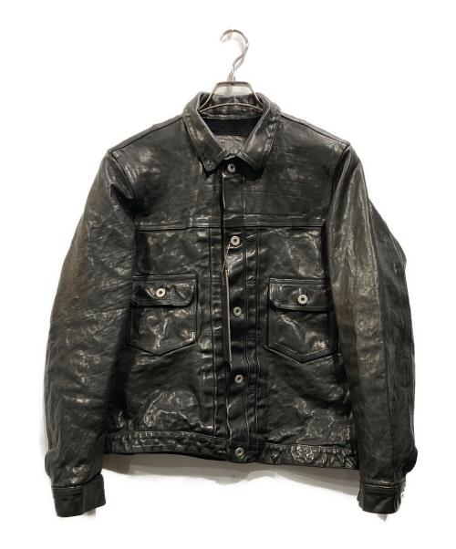 ISAMU KATAYAMA BACKLASH（イサムカタヤマ・バックラッシュ）ISAMU KATAYAMA BACKLASH (イサムカタヤマ・バックラッシュ) ITALY SHOULDER GARMENT DYED 2ND JACKET ブラック サイズ:Mの古着・服飾アイテム