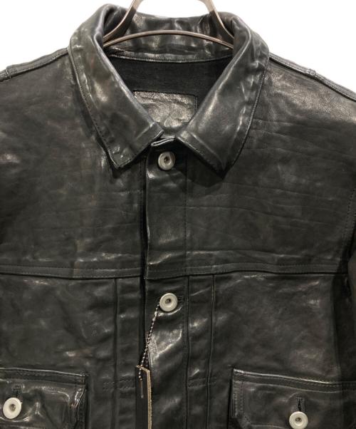 ISAMU KATAYAMA BACKLASH（イサムカタヤマ・バックラッシュ）ISAMU KATAYAMA BACKLASH (イサムカタヤマ・バックラッシュ) ITALY SHOULDER GARMENT DYED 2ND JACKET ブラック サイズ:Mの古着・服飾アイテム